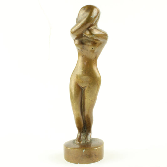 Bronze figur der forestiller nøgenkvinde fra Otto P, Odense kunstneren