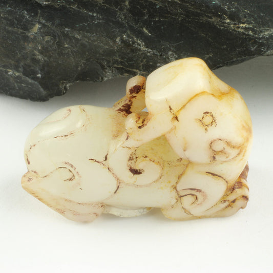 Oksefigur fra Prins Henrik udskåret af hvid jade