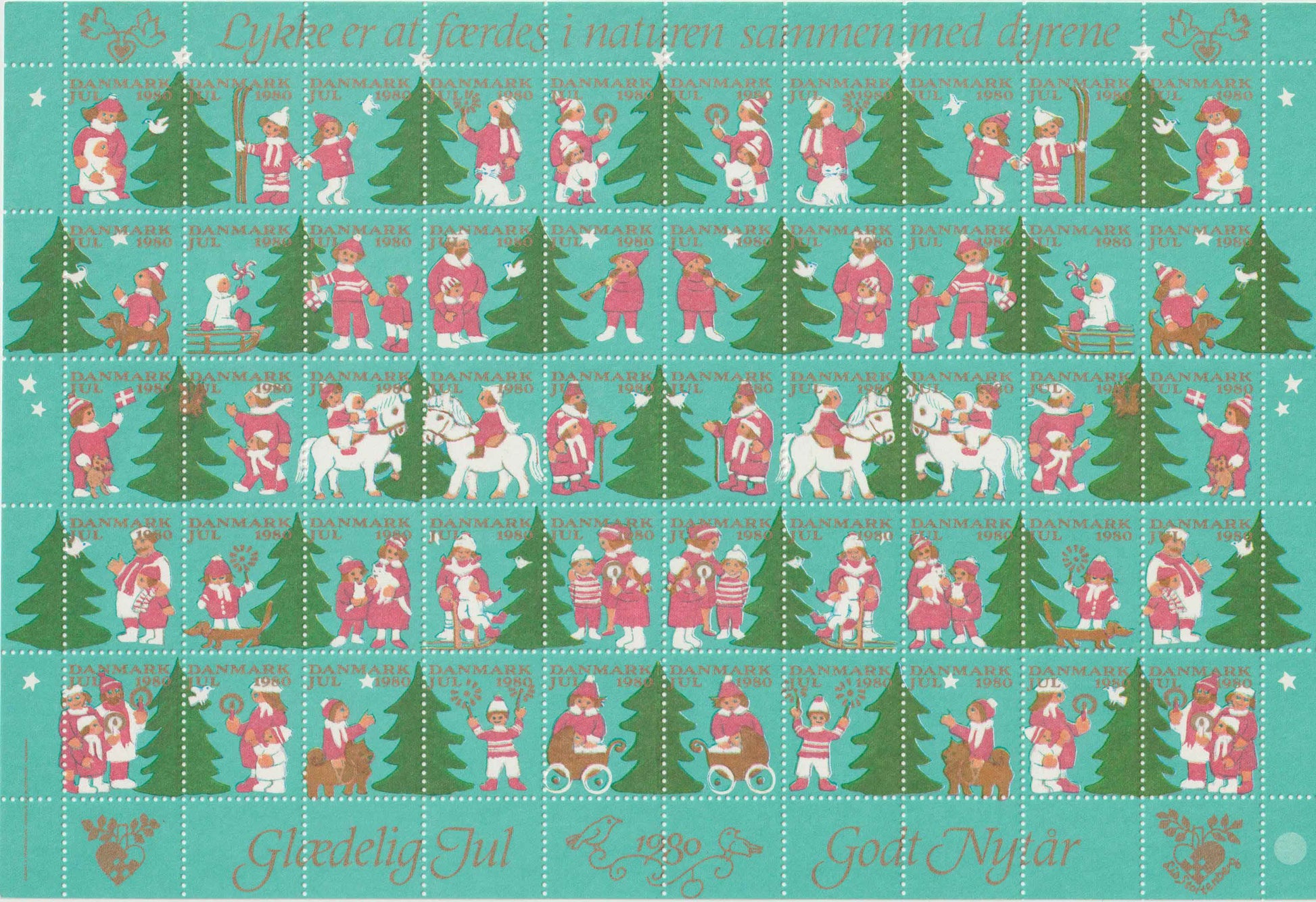 Julemærkeark 1980, Glædelig jul, godt nytår
