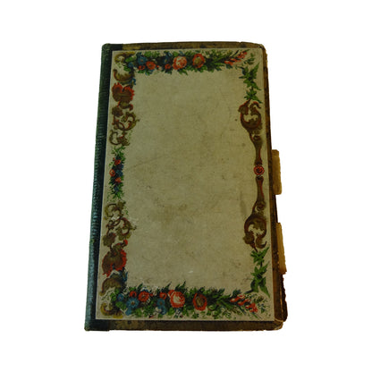 Lille notesbog eller tegnebog af læder fra ca. 1840