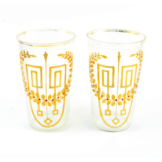 To drikkeglas fra ca. år 1900 tilskrevet Fyens Glasværk