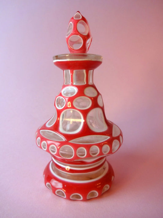 Antagelig fransk Mundblæst, rød og hvid overfang