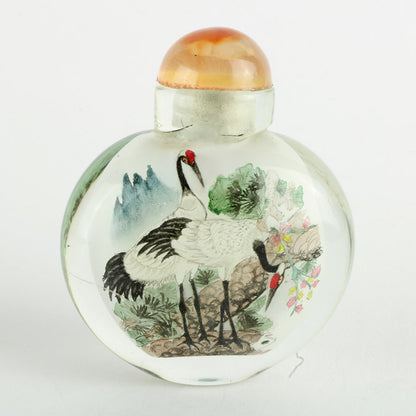 Kinesisk snusflaske af blæst glas fra ca 1950