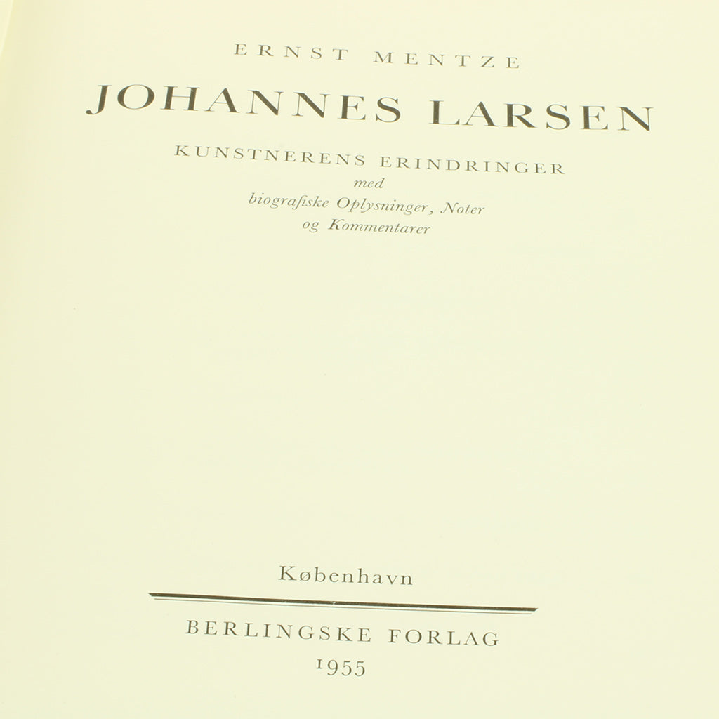 Johannes Larsen kunstnerens erindringer bog
