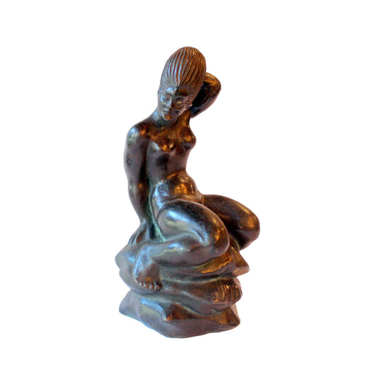 Figur af bronze patineret metal forestillende en moderne udgave