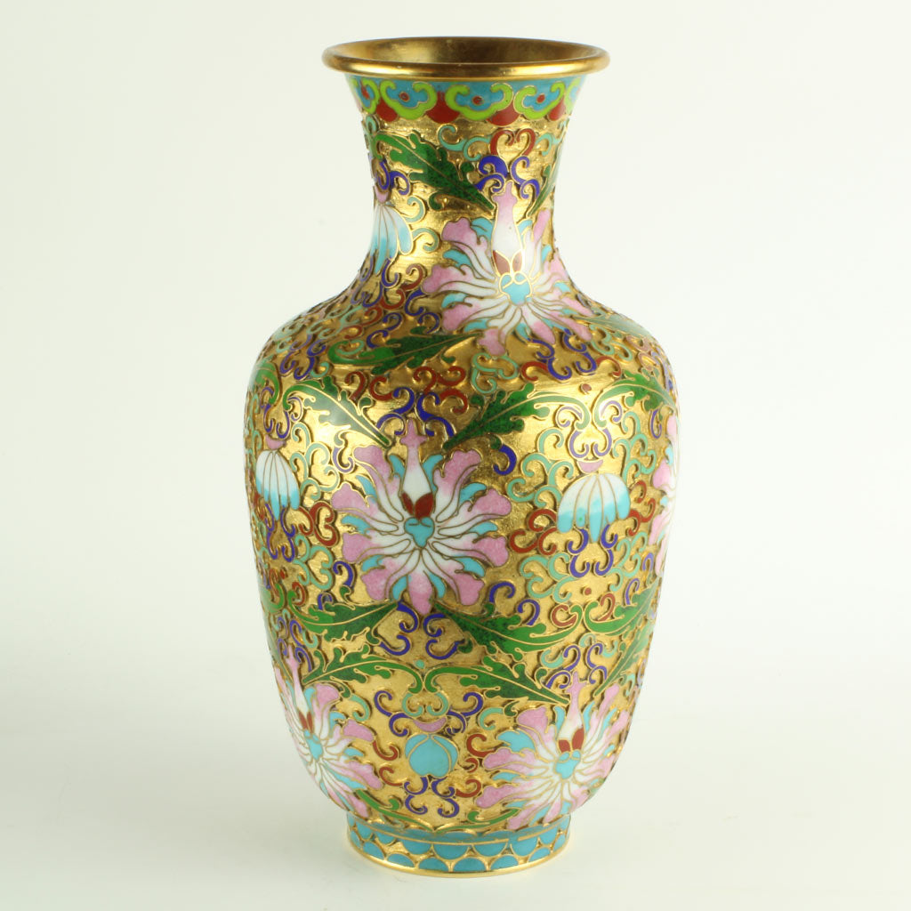 Luske Kirurgi lidenskab Kinesisk cloisonne vase med guld – Antik 44