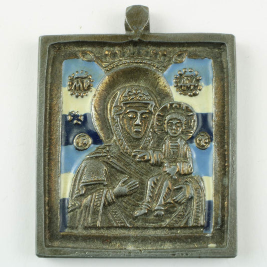 Gudsmoder ikon fra ca. 1850 med særdeles mange detaljer