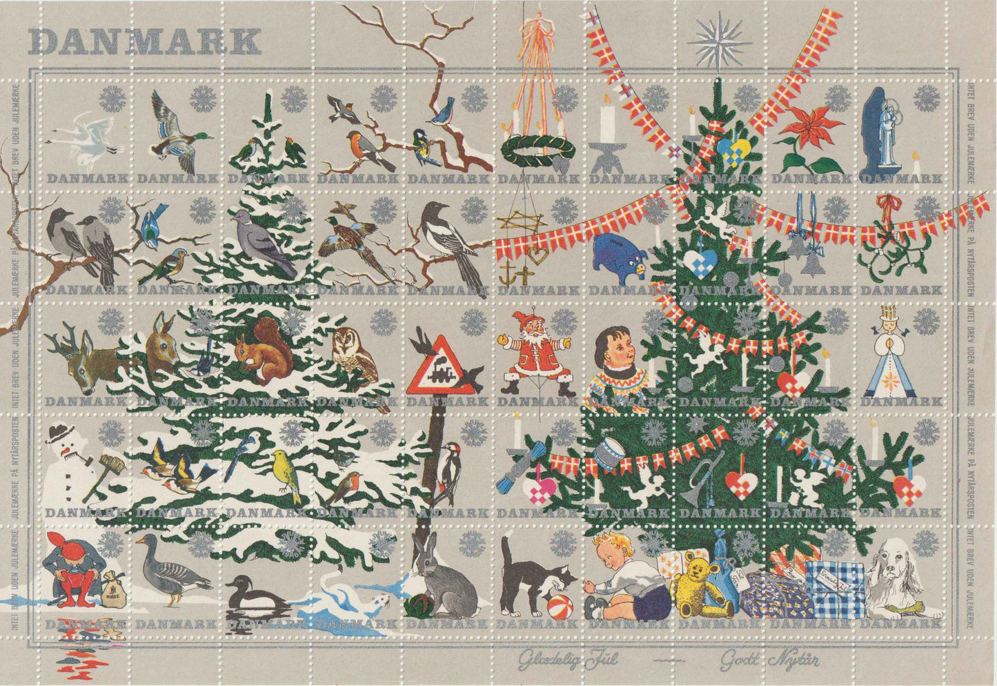 Julemærkeark 1961, Glædelig jul, godt nytår