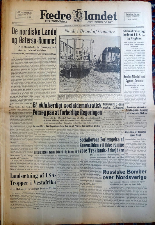 Dagbladet Fædrelandet på 10 sider.