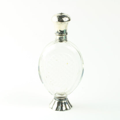 Parfume flaske af fuldslebet krystal glas med sølvmontering