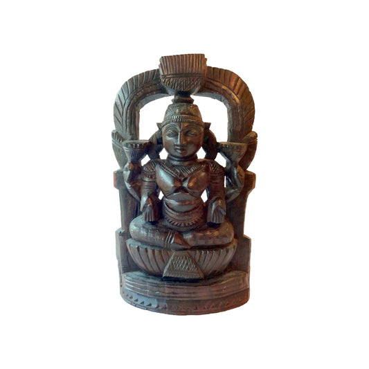 Indisk håndskåret figur af hård træsort forestillende Shiva