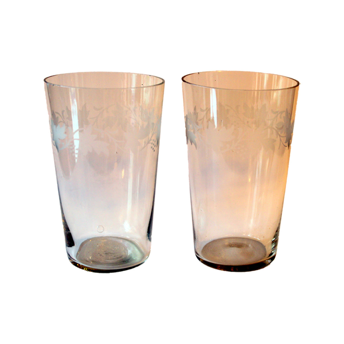 To vandglas sandsynligvis fra Fyens Glasværk ca. 1900
