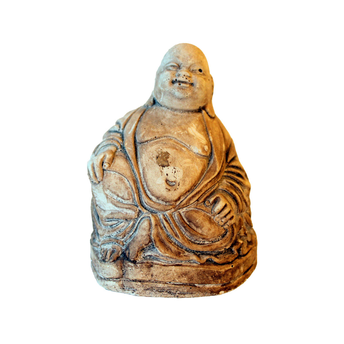 Kompakt buddha figur af støbt gips eller gesso